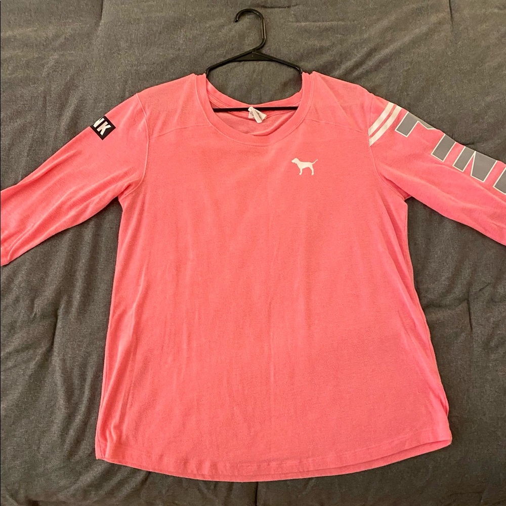 PINK 3/4 SLEEVE SHIRT USED SIZE LARGE - Picture 2 of 4